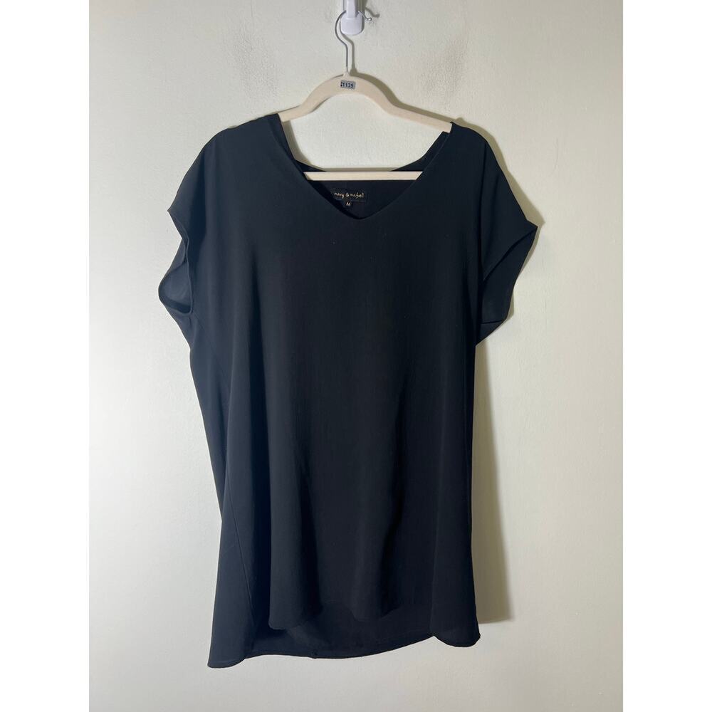 Mary and Mabel Black Mini Dress Cap Sleeve Size Small